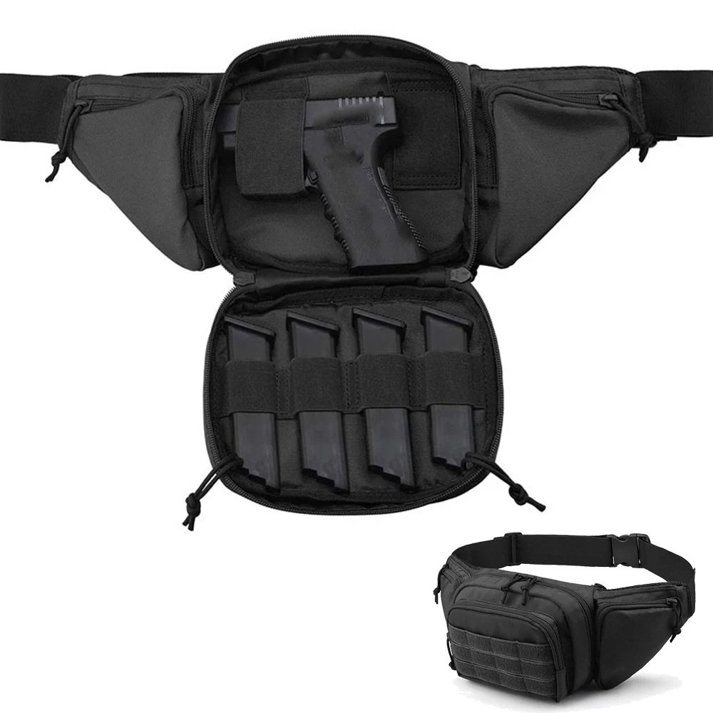 Chest Waist Gun Holster Tactical Pouch Combat Camping Hunting Shoulder Sling Bags For Men Pistol Fanny Carry Bag X261+A