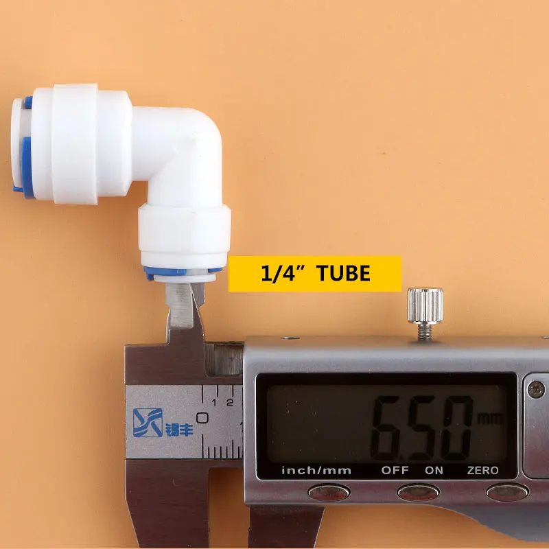 1/4 "Ống-3/8" OD Ống PE Ống Vòi Khuỷu Tay 6040 Đường Kính Trong 6.5MM-9.5MM Đầu Nối Nhanh Bể Cá Lọc Nước RO