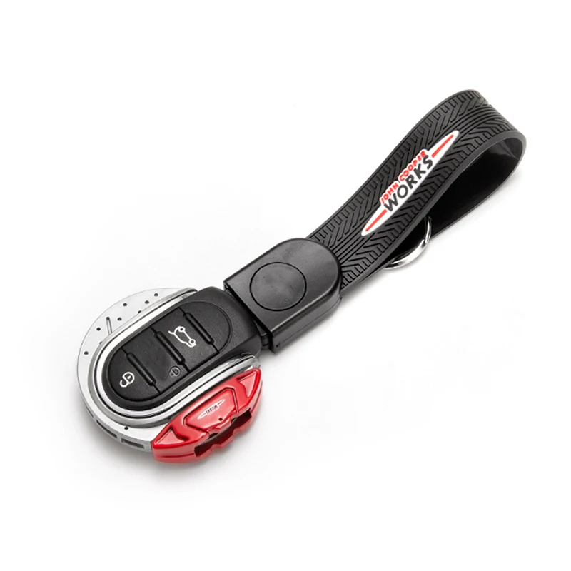 Gtinthebox Schlüsselhülle JCW Bremsscheiben-Form 3/4-Tasten-Schlüsselanhänger-Gehäuse mit Schlüsselring und Gürtelhalterung für MINI Cooper F55 F56 F57 F60 – Detail 13