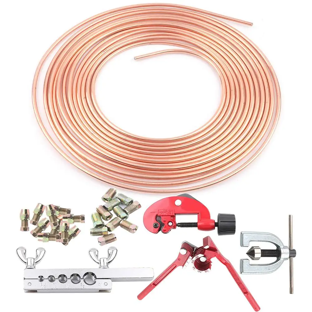 Brake Pipe Repair Kits Accessories 25Ft Brake Line Fittings Roll Coil 3/16