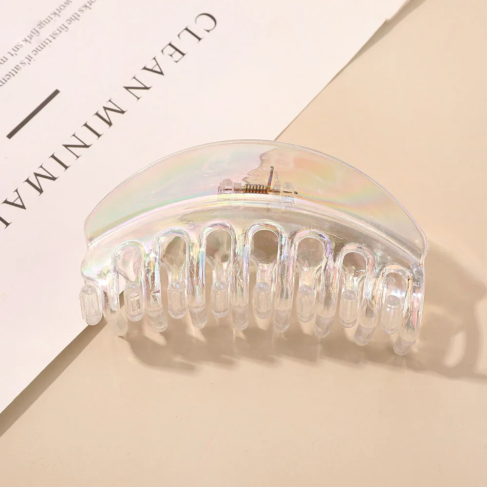 Cakar Rambut Elegan Transparan Plastik Cakar Rambut Mimpi Warna-warni Kesederhanaan Klip Rambut Ikat Kepala Pin Rambut Mode Aksesori Rambut