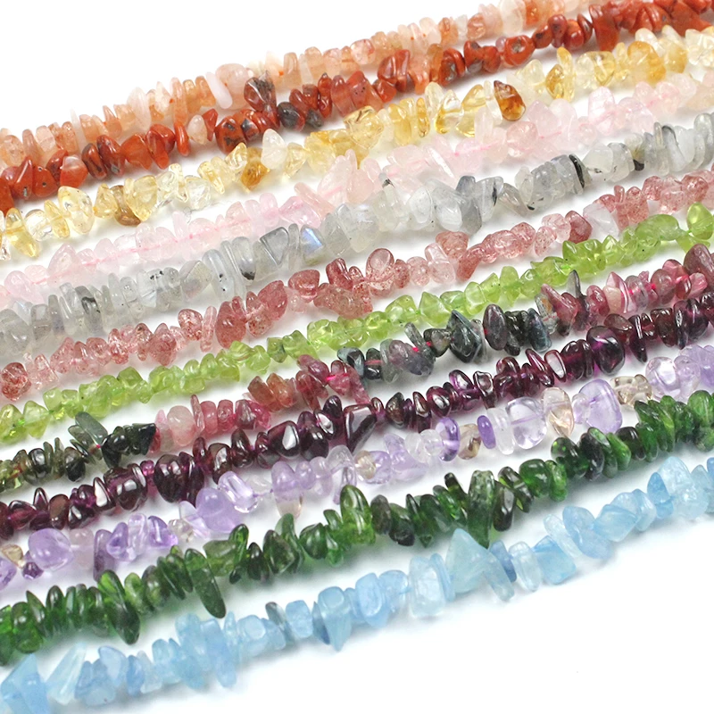 Natural Stone Beads With Holes Chips 5-8mm Lrregular Crystal Gravel Tourmaline Aquamarin Diy Bracelet For Jewelly Earring