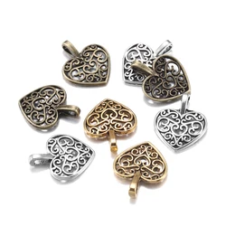30pcs/lot 15x18mm Antique Bronze Plated Charms Hollow Heart Pendants Jewelry Bracelet Charms Accessories