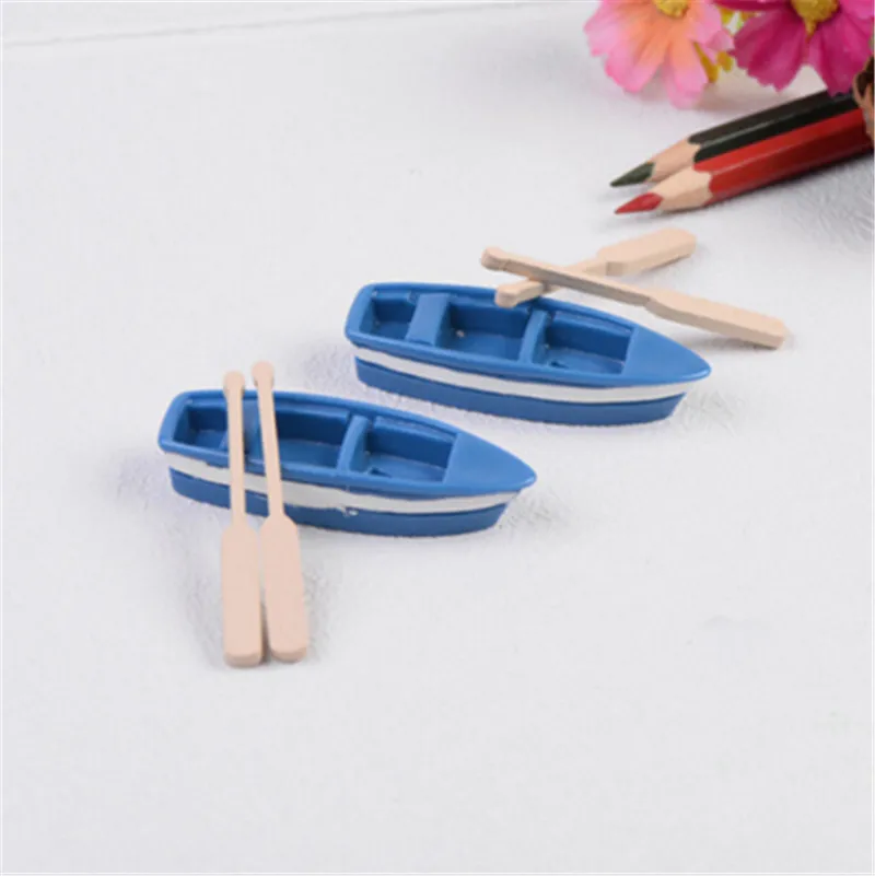 Hot Sale! Mini Boat Oars Creative Sailboat Mode Room Decor Figurines Miniatures Mediterranean Style Ship Small Boat Ornaments