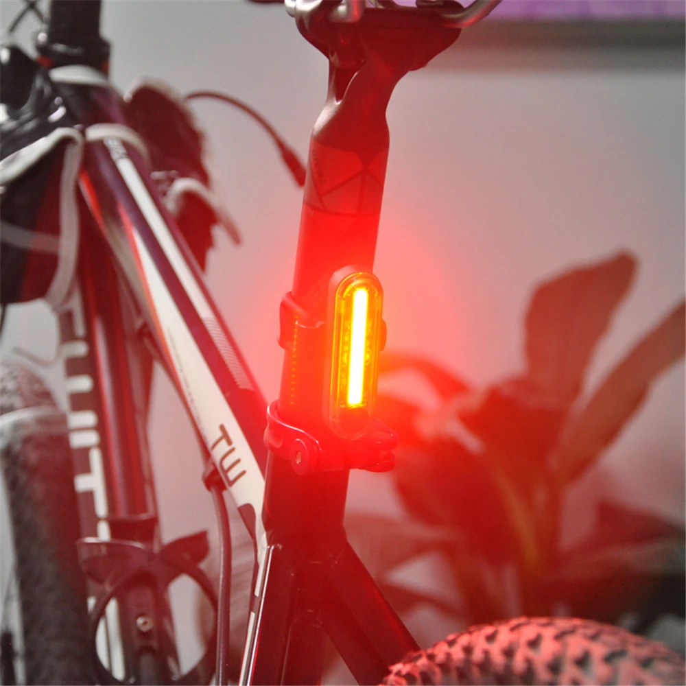 BORUiT 500mAh Bicycle Taillight  COB LED Bike Safety Warning Rear Light USB Rechargeable Waterproof Cycling Bicycle Accessories