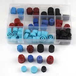 77pcs, A/C R134a R12 Air Conditioning Valve Core Cap Service Port Fitting Seat Cap for Bmw VW Benz Jetta Buick Car Auto AC pipe
