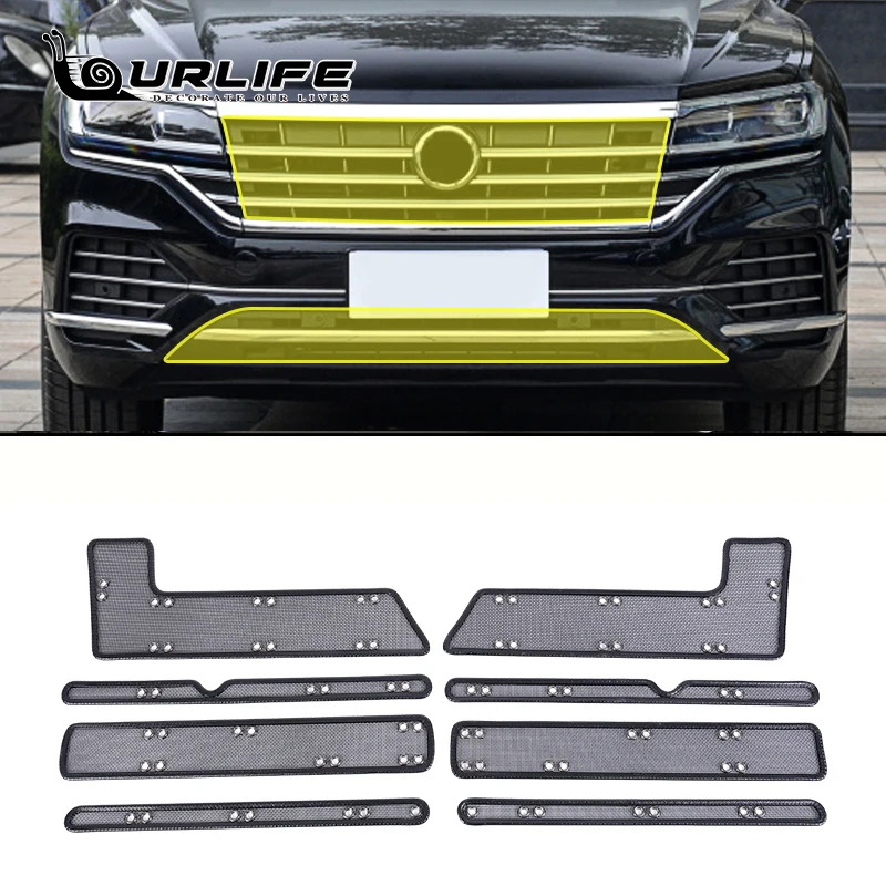 

For Volkswagen VW Touareg CR 2018 2019 2020 2021 Car Accessories Front Grille Insert Net Anti-insect Dust Proof Inner Cover Mesh