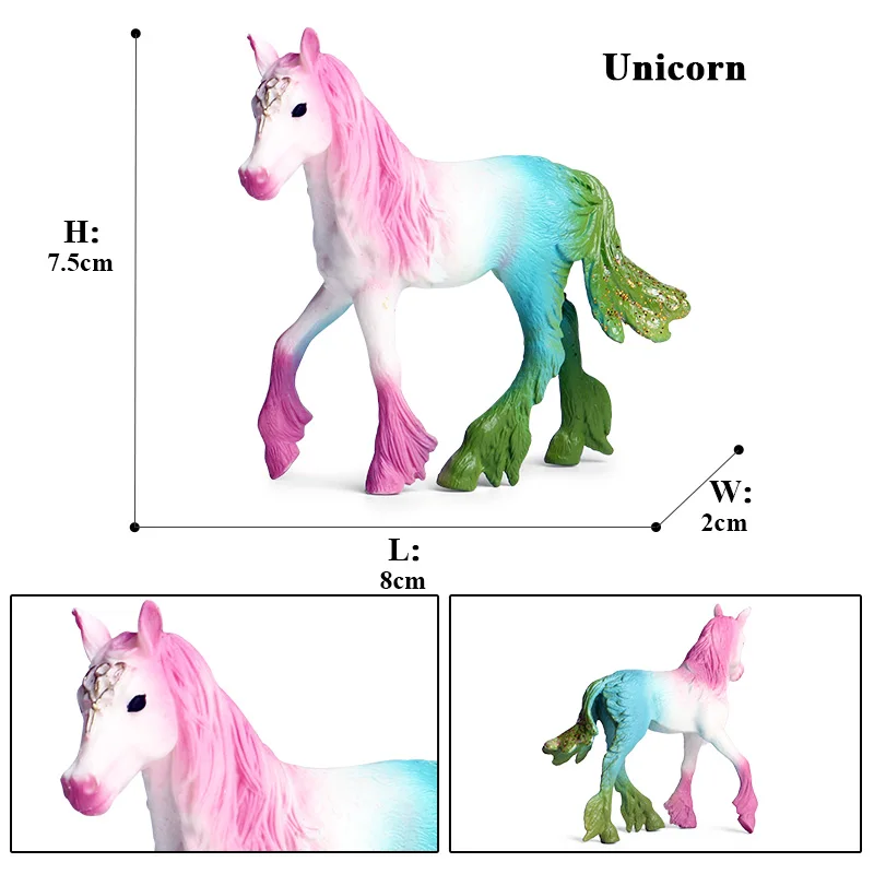 Oenux Original Echte Märchen Fliegen Pferd Simulation Tier Mythische Elfen Elf Pegasus Action-figuren Modell PVC Nette Kinder Spielzeug – Detail 13