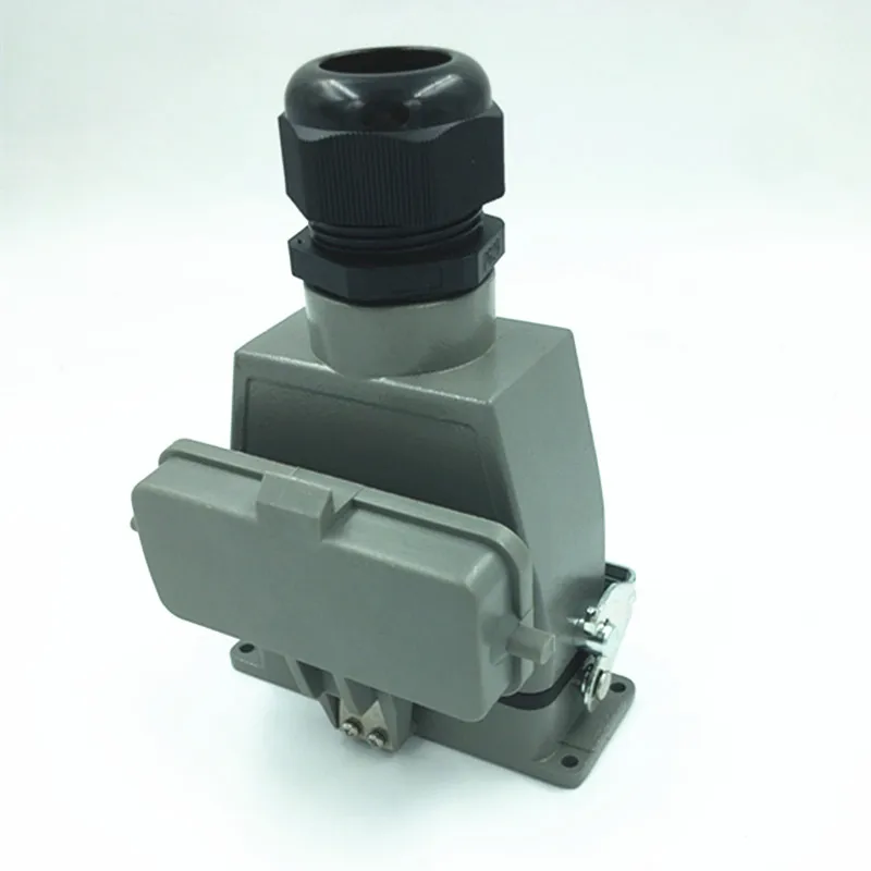 รูปสี่เหลี่ยมผืนผ้า Heavy-Duty 16-Core Hot Runner Connector ปลั๊ก HDC-HE-016หัวเข็มขัดเดี่ยว PG29