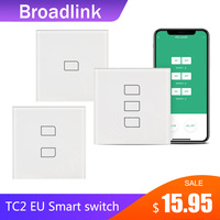 Broadlink TC2 1/2/3 Gang-EU Standard   Light Switch Modern Design White Touch Panel Wifi Wireless Smart Control Via RM4 Pro