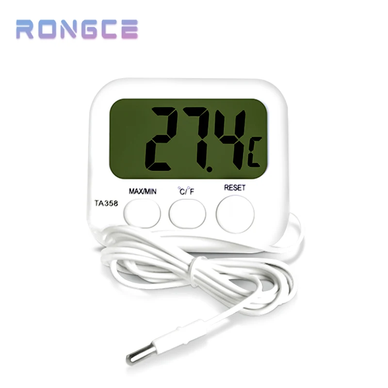 Refrigerator Aquarium Fish Tank Electronic Thermometer  LCD C/F Digital Thermo Max-Min Temperature Meter with Probe Sensor Cable