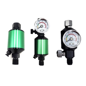 Air Filter Spray Gun Air Regulator Gauge with 1/4NPT Conical Air Spray In-Line Water Trap Filter Tools Paint Spray Gun Accessories