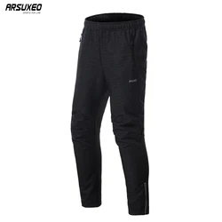 ARSUXEO Men's Winter Cycling Pants Warm Up Thermal Fleece MTB Bike Bicycle Trousers Windproof 20AA