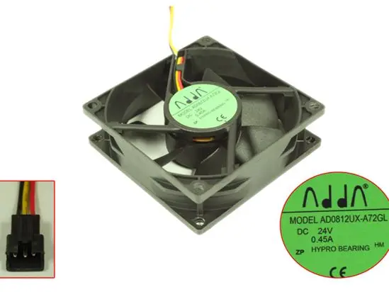 

ADDA AD0812UX-A72GL DC 12V 0.45A 80x80x25mm 3-Wire Server Cooling Fan