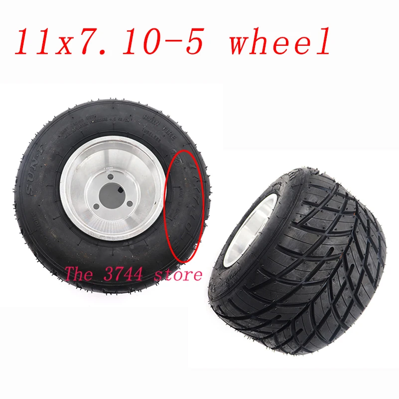 5-Inch Go Kart Tires 11x7.10-5 Competitive   Anti-skid Rain Tire Vacuum Tyre With Hub Accessories