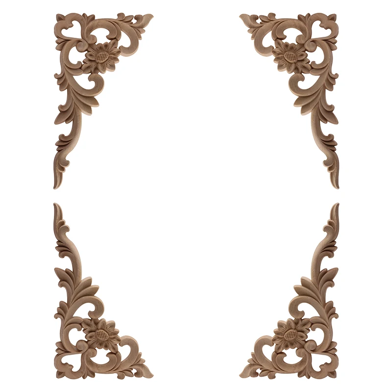 קישוט מחורזת עץ לא מצוייר אפליקה עץ דקל עץ עלים ארוכים פרח גומי פינת עץ רהיטים קירות דלתות