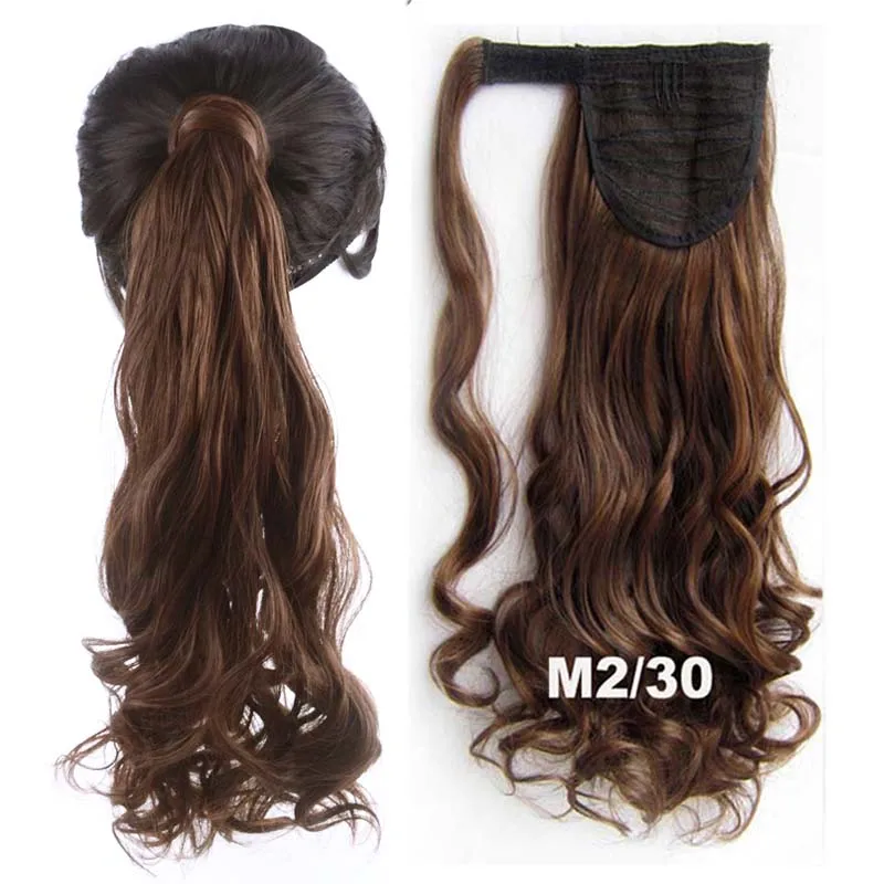 Lady\'s Wavy Ponytail Hair Extensio Long Curly Eye-Catching Hairstyles Mix Color Synthetic False Hairpieces
