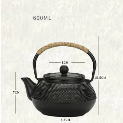 Japanese Iron Tea Pot with Stainless Steel Infuser Cast Iron Teapot Tea Kettle for Boiling Water Oolong Tea 300/600/900ML