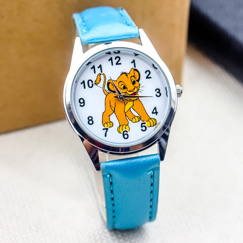 Disney Cartoons The Lion King Series Simba Children\'s watch Anime Children\'s Analog Quartz Watch Boy watch Student watch gift