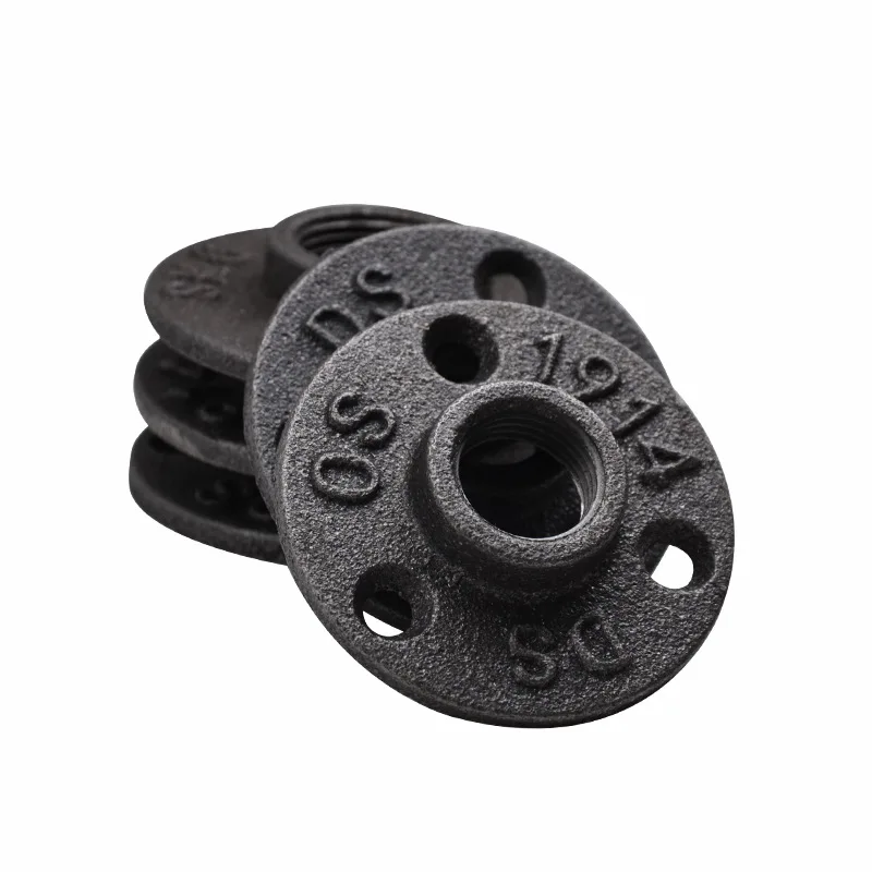 10pcs Iron Pipe Fittings Wall Mount Floor Antique DN15 Flange Piece Hardware Tool Cast Iron Flanges Gietijzeren Buisleidingen