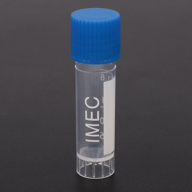 50Pcs 1.8Ml Plastic Graduated 0.063Oz Cryovial Test Tube Sample Pipe With Seal Cap