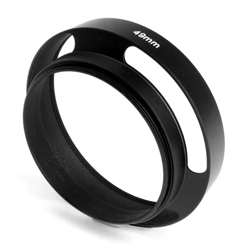 1set 49mm lens hood +lens cap Black Metal camera lens Hood for SONY RX1 / RX1R micro single E24 / E35 lens hood front cap