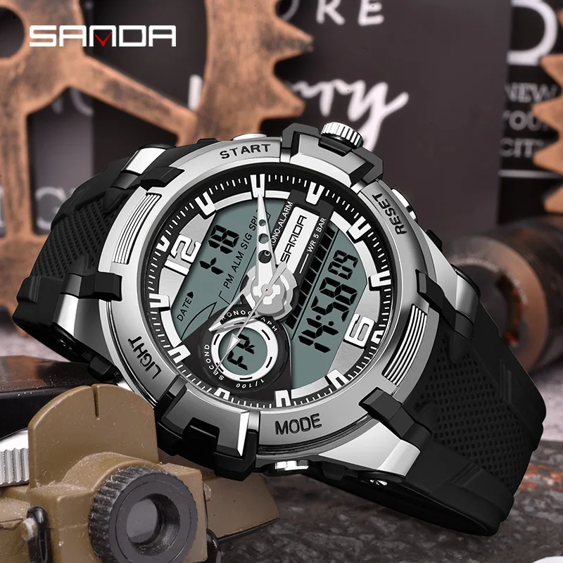 Luxury Sport Outdoor Watch Men Top Brand Men\'s Electronic Watches Second Chronograph Calendar Display Clock Waterproof Wristwach