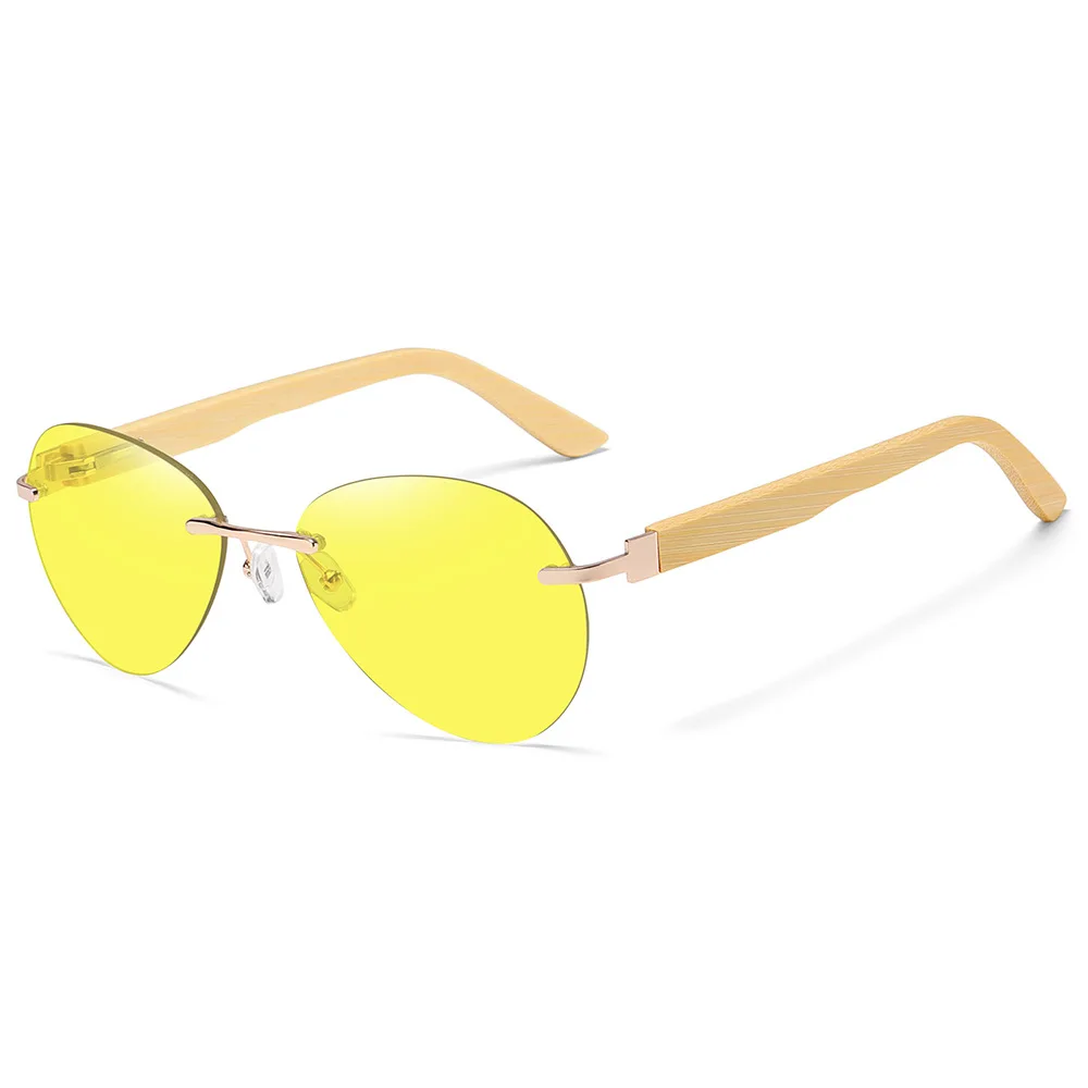 

Yellow Polarized Sunglasses Bamboo Car Drivers Night Vision Goggles Polarized Driving Glasses Anti Glare Auto Accessories