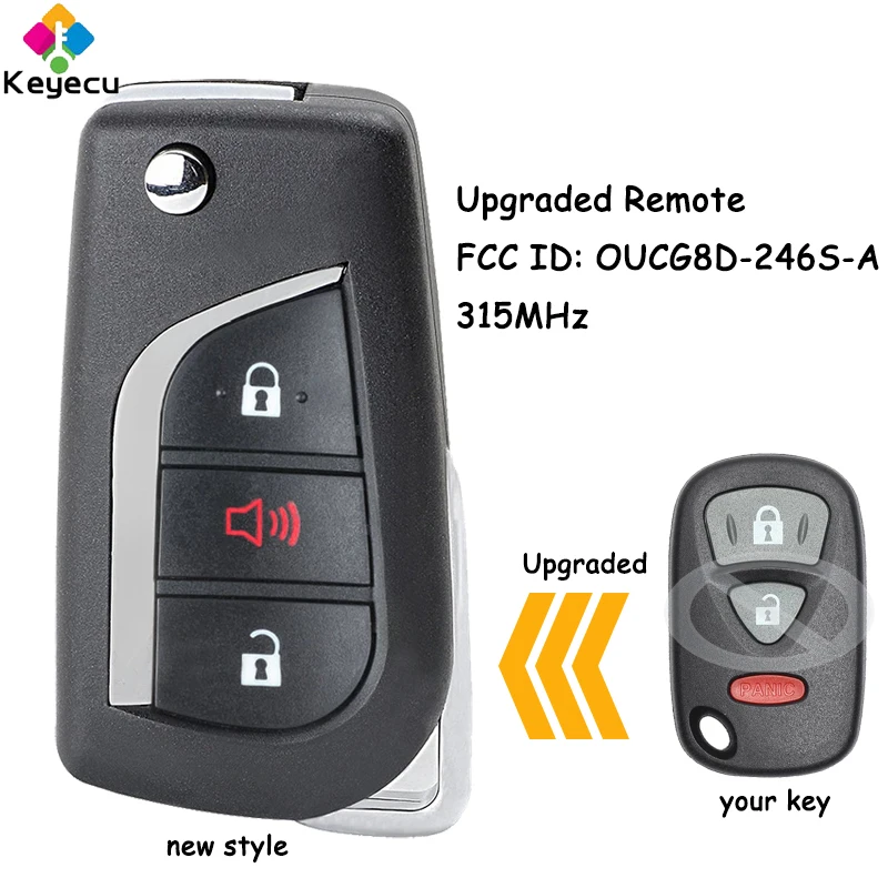 KEYECU Upgraded Remote Car Key With 3 Buttons 315MHz for Suzuki Aerio Grand Vitara XL-7 2004 2005 2006 2007 Fob OUCG8D-246S-A