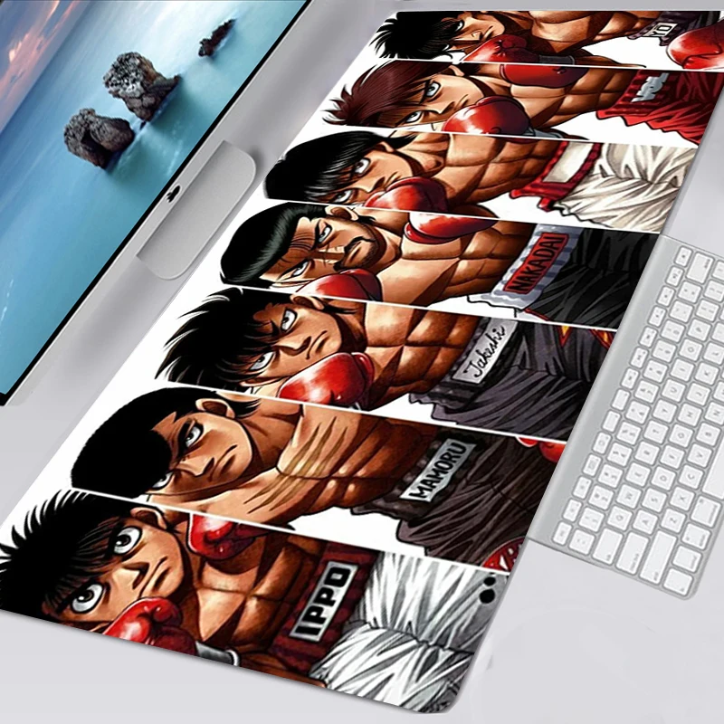 Xxl 40x90 hajime nenhum ippo mousepad alfombrilla acessórios para jogos non-slip mouse pad anime mausepad 90x30 cartoon tappetino mouse