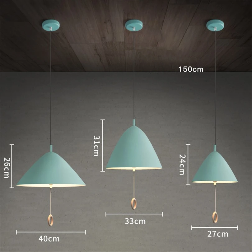 Designer Pendant Light Hangingsimple Macaron Restaurant Dinning Room Lights Bedroom Bedside Lamp Pull Switch Light Fixtures E27