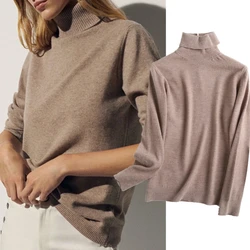 Axdutti – pull à col roulé pour femme, couleur unie, vêtement d'hiver