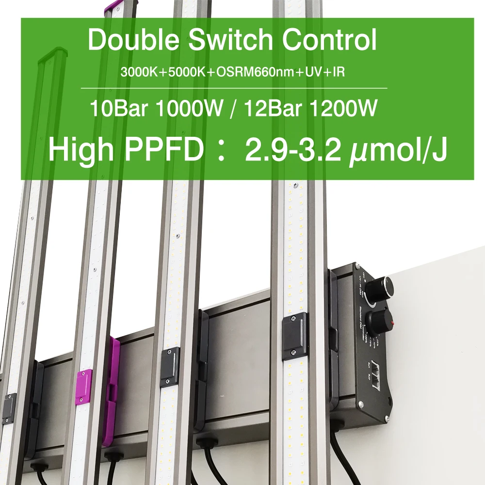 Espectro Completo UV IR LED Crescer Barras De Luz, Samsung LM301B, 10Bar, 12Bar, 1000W, Escurecimento 1200W, Plantas de Interior, Phyto Lamp