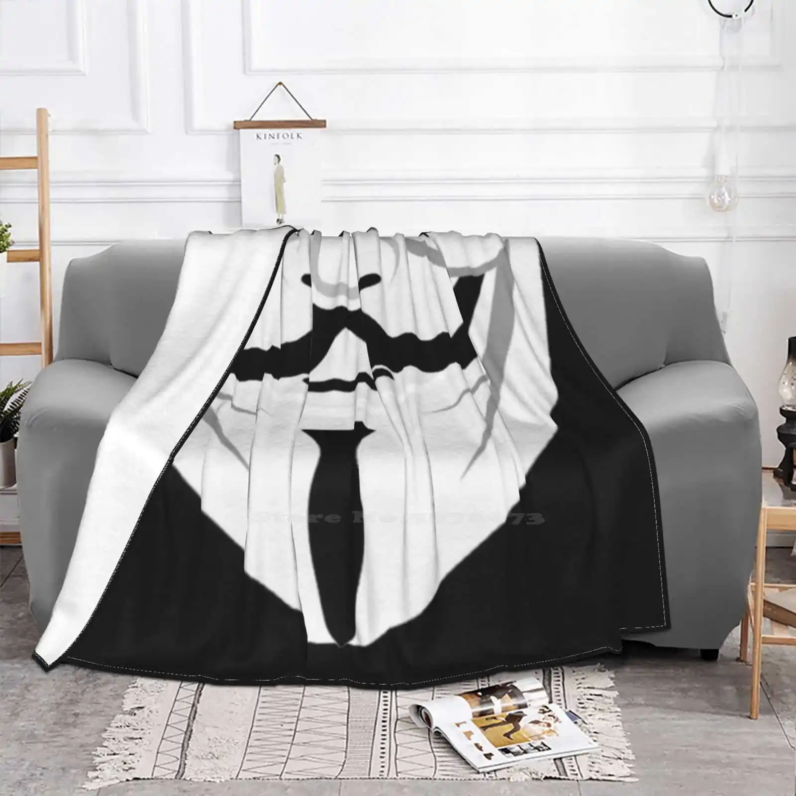 Guy Fawkes Anonymous Parody Graphic Mask Design Best Selling Room Household Flannel Blanket Guy Fawkes Anonymous Parody 19 V V