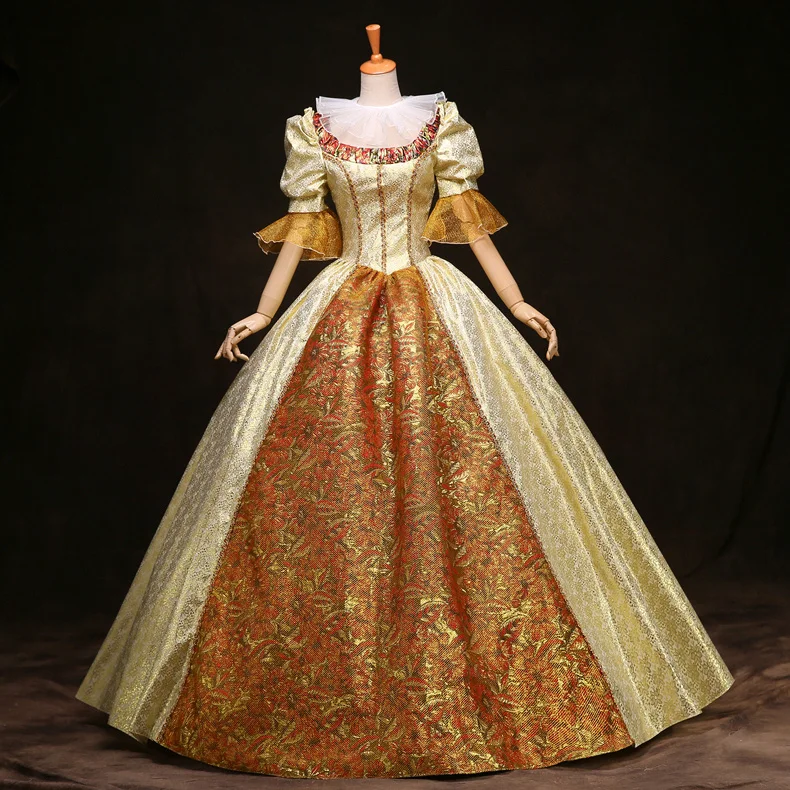 100% real venice carnival long medieval dress Renaissance ball Gown queen Victorian dress /Marie Antoinette/ Belle Ball