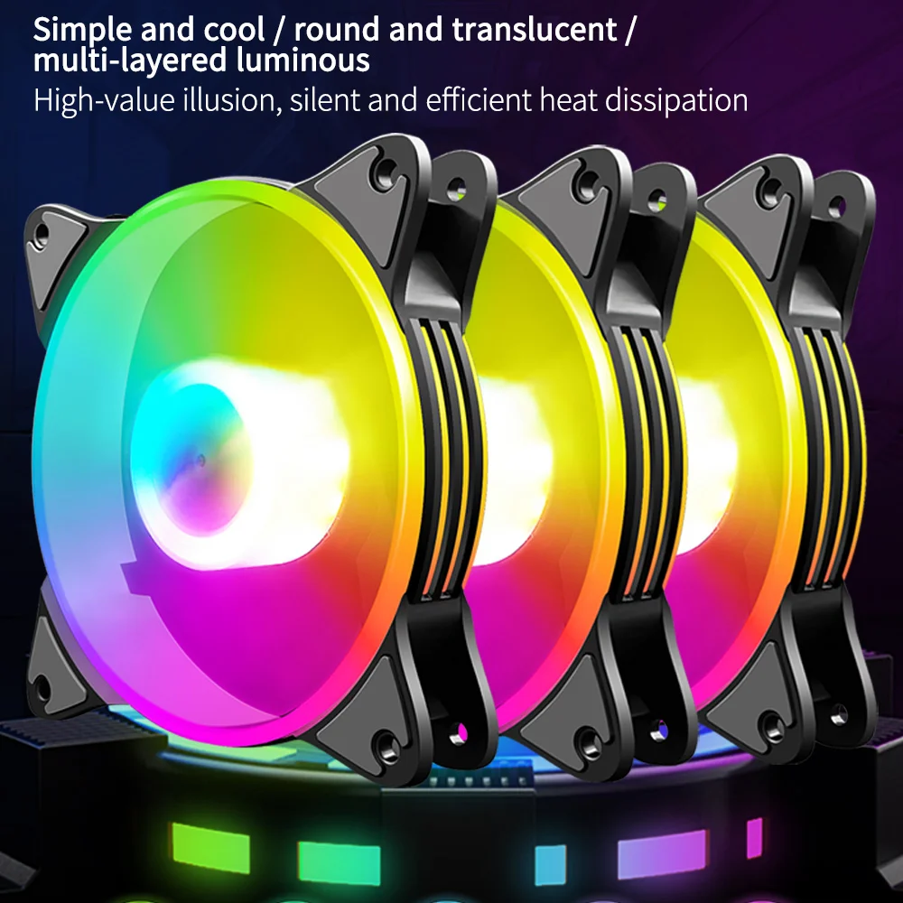 Coolmoon RGB 120mm Fan PWM 6PIN Silent Heatsink For Computer Case CPU Cooling Cooler Ventilador 12V DC Adjust Fan Speed Radiator