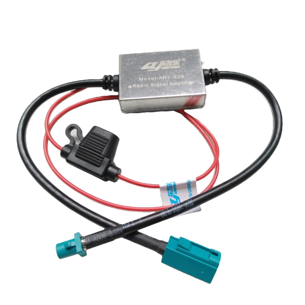 Amplificador de señal de FM para automóvil de 12V, Amplificador de señal de FM, Antena de metal para automóvil contra interferencias, Amplificador