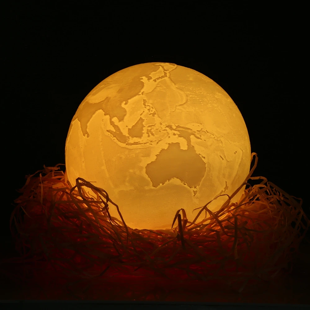 3D Light Print Earth Lamp Table Lamp Colorful Moon Lamp Rechargeable Change Touch Usb Led Night Light Home Decor Creative Gift