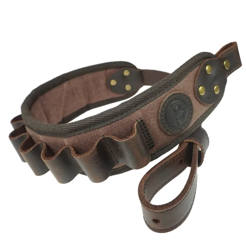 Leather Rifle Sling Shoulder Padding Tactical Strap And Shotgun Gun Buttstock Ammo Shell Holder For 5pcs 12 Gauge