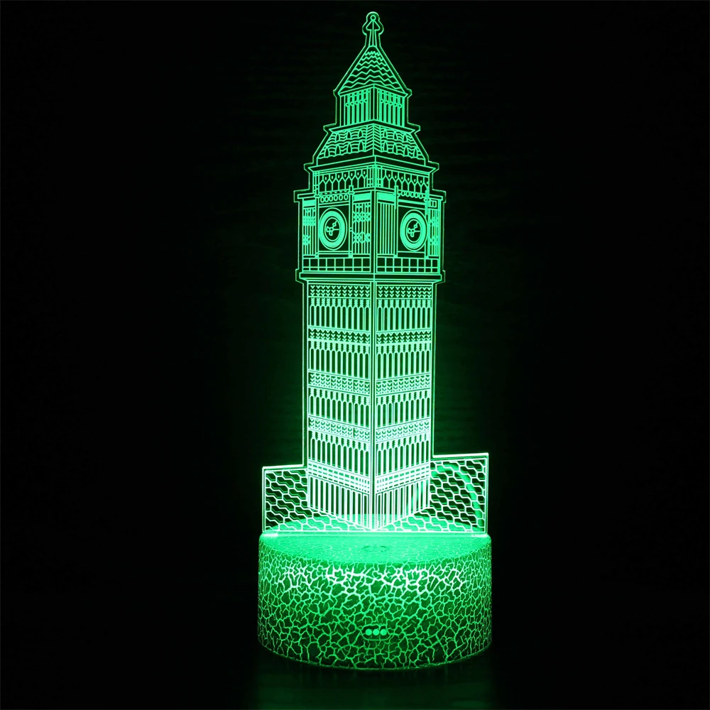 Nighdn Big Ben London 3D LED Night Light 7 Color Changing Home Bedroom Decoration USB Table Lamp Birthday Christmas Gift