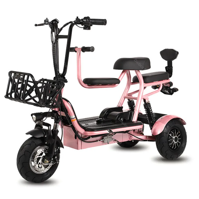 

10'' Electric Tricycle Scooter For Adults Three Wheels Electro-tricycle 48V 350W Red/Blue/Pink Electric Scooter With Seat