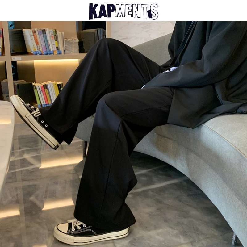 KAPMENTS Men Overalls Wide Legs Streetwear Baggy Pants 2023 Spring Mens Black Harajuku Sweatpants Male Casual Harem Joggers 5XL