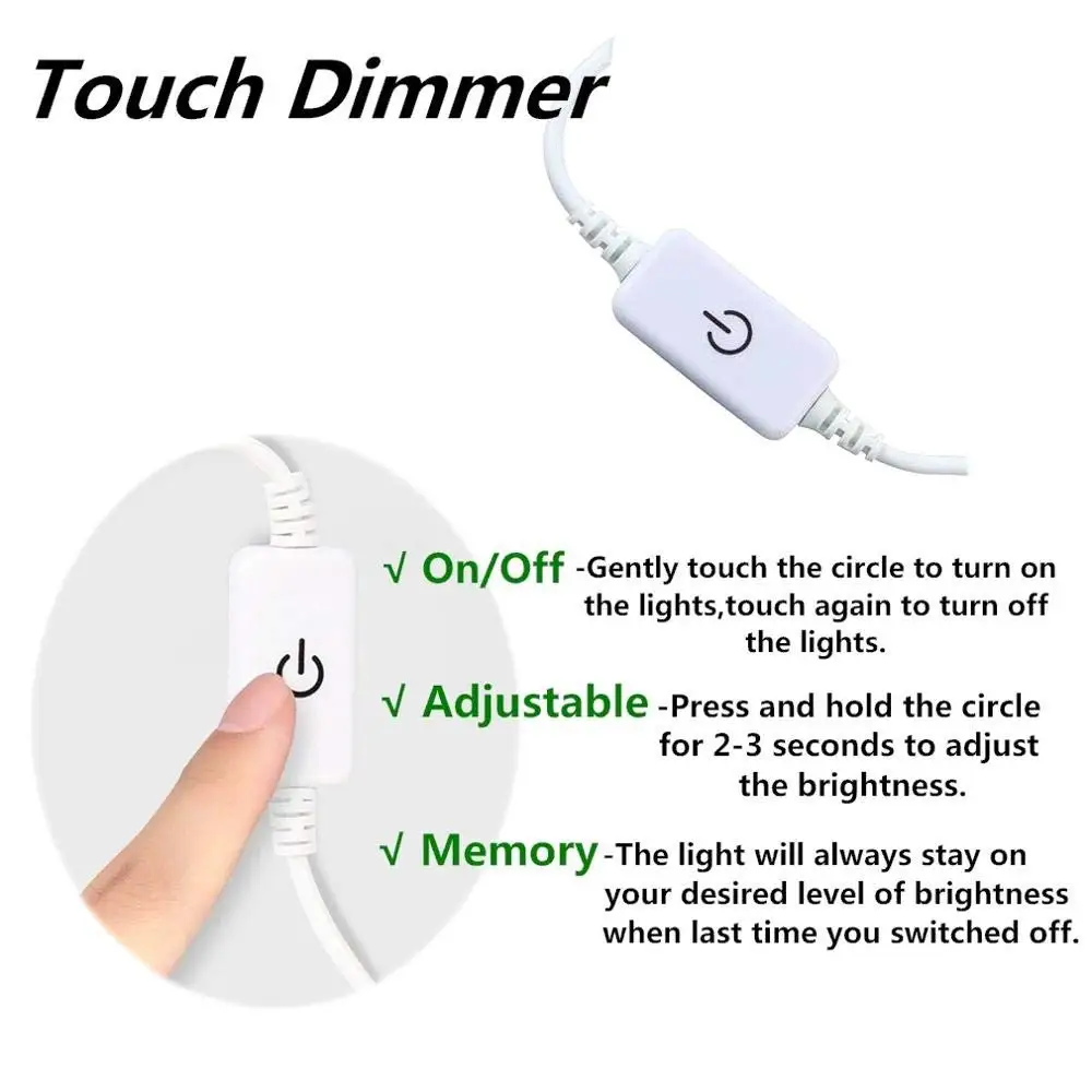 Super bright Waterproof 30cm 50cm USB Sewing Machine LED Light Strip With Touch Dimmer Industrial Machine Working LED Lights