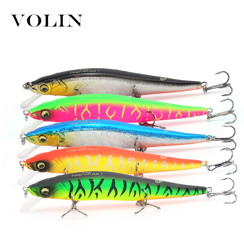 VOLIN NEW Model Hard Fishing Wobbler 110mm 14g Minnow Bait Artificial Bait Swimbait for pike perch Bass