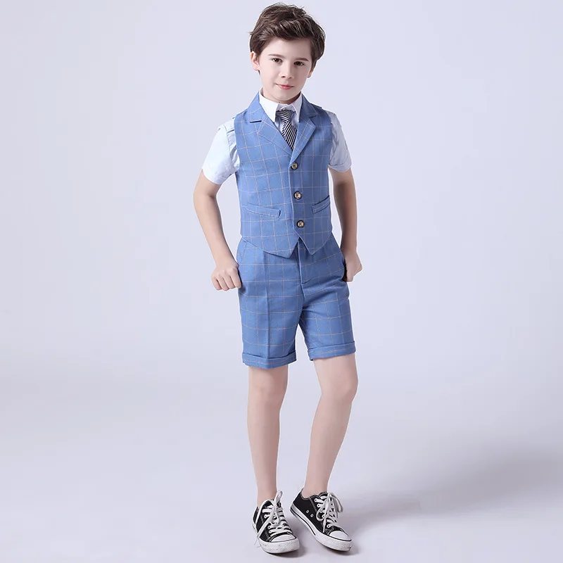 Teenager boys wedding suits England Style gentle boys formal tuxedos suit kids clothing set blazer party suit school uniform