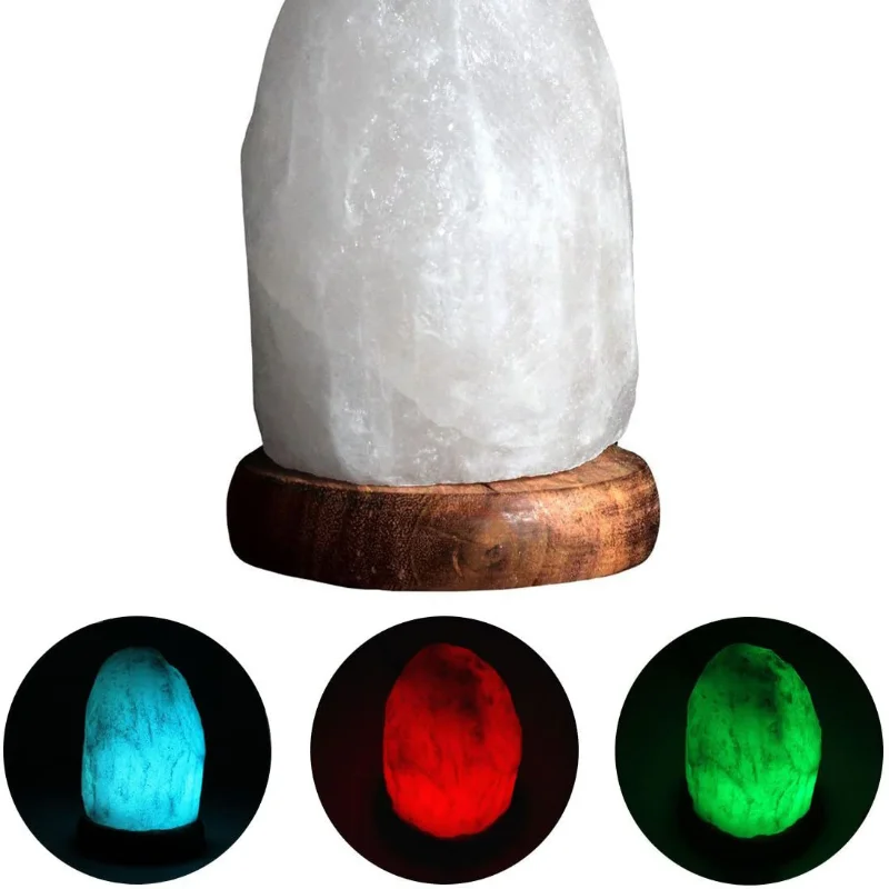 Himalayan Crystal Salt Lamp USB Natural Formation Colorful Warm White LED Mineral Salt Lamp Bedroom Decoration Night Light