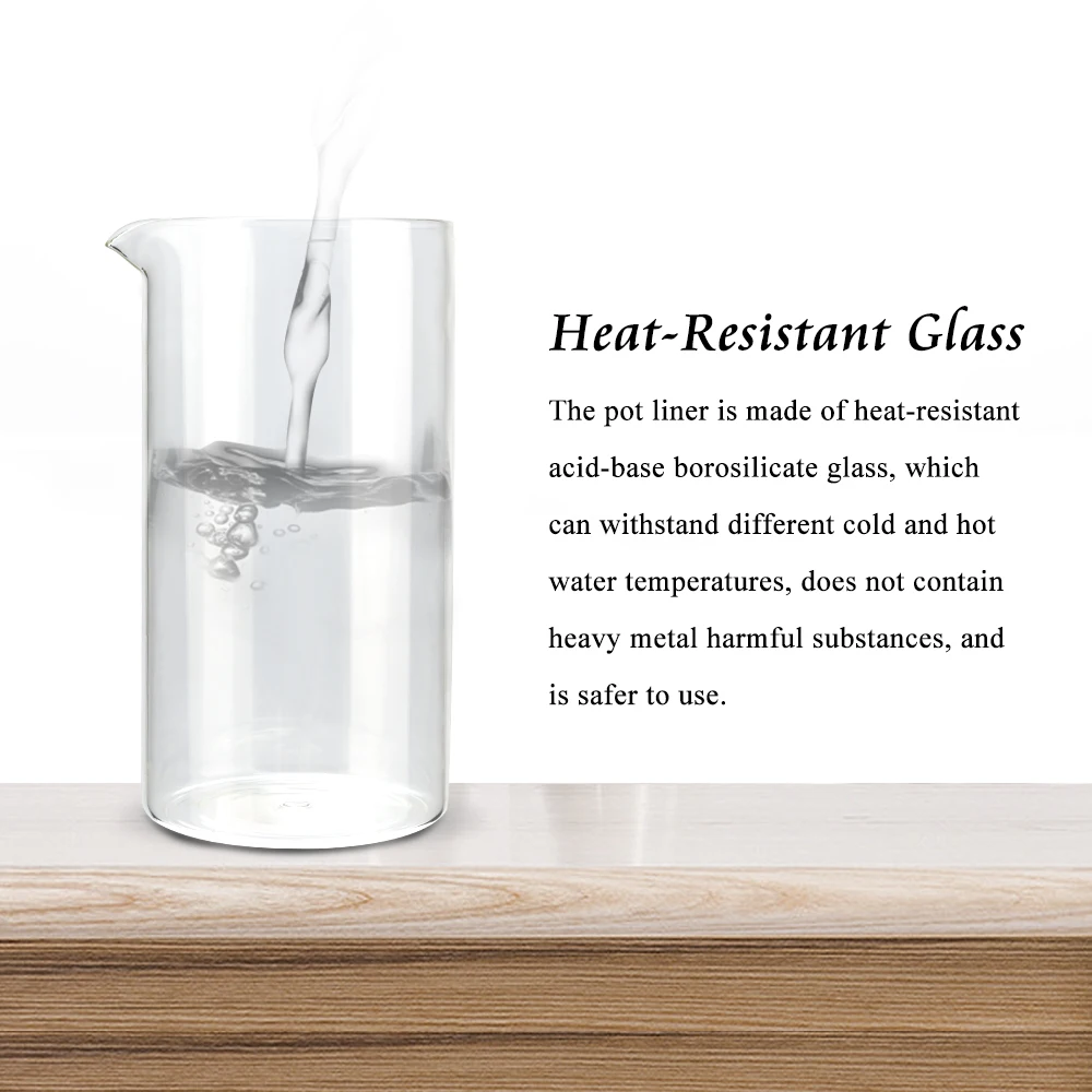 1000ML/600ML Französisch Presse Kaffeemaschine Hohe Borosilikatglas Haus Kaffee Brewer Milch Schaum Aufschäumer Barista tee Maker – Detail 4