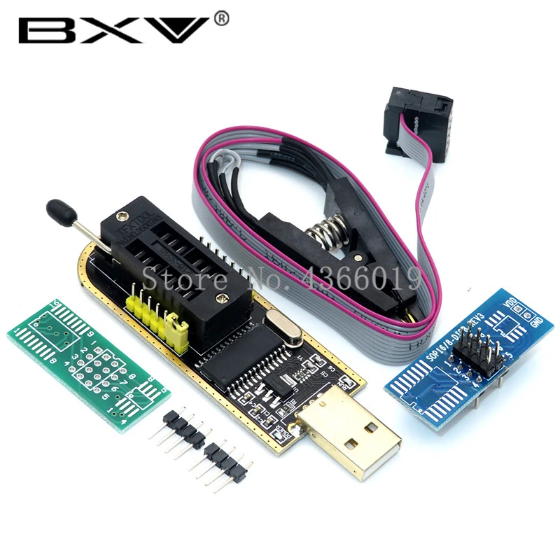 CH341A CH341 24 25 Series EEPROM Flash BIOS USB Programmer Module + SOIC8 SOP8 Test Clip For EEPROM 93CXX / 25CXX / 24CXX