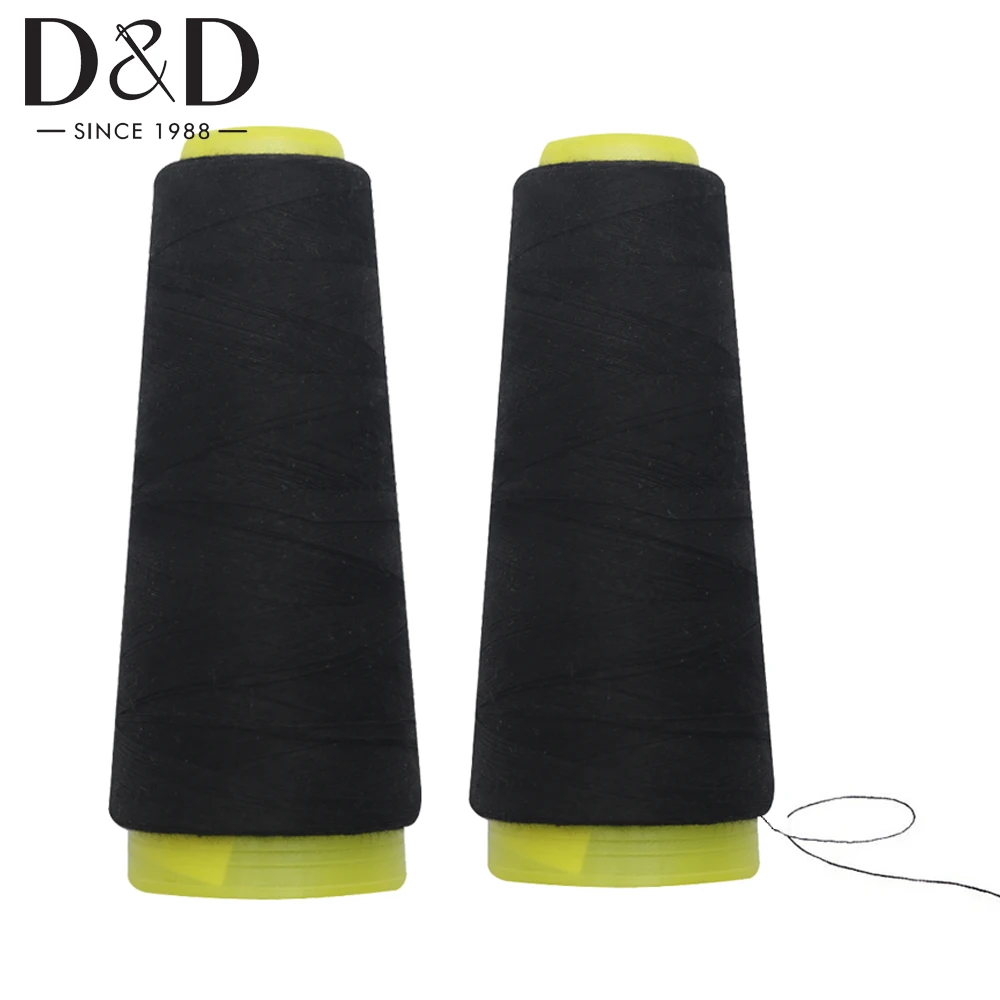 1000m Thread Spools Black Polyester Sewing Threads Overlock for Sewing Machines&Hand Quilting 40s/2 Bobbin Thread DIY Crfat