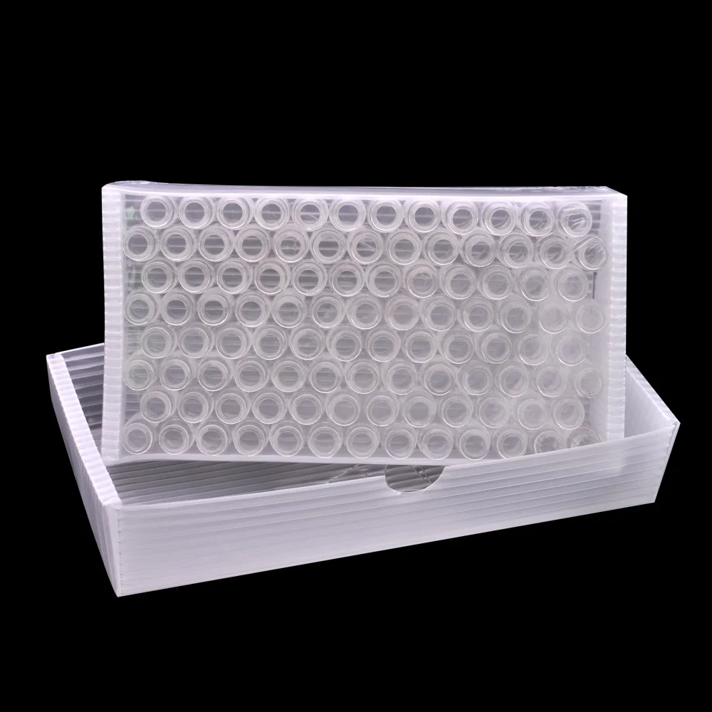 INTLLAB Chromatography Vial 2ml With 9mm Lid & Septa Automatic Parse Sample Bottle With Scale